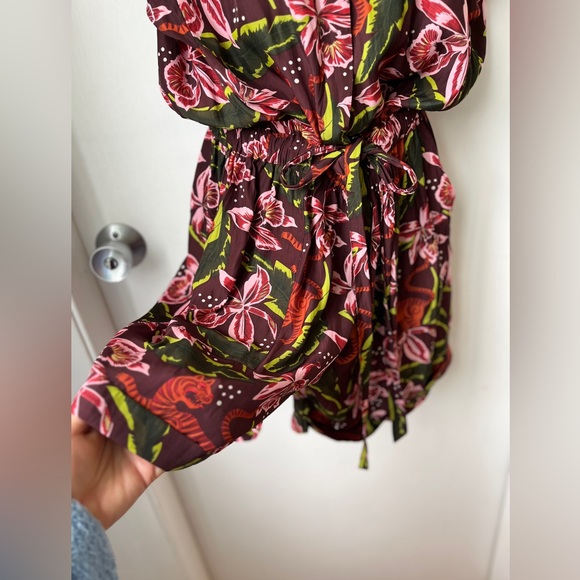 scotch and soda Floral Print Playsuit romper jumpsuit. Tiger tropical print sz L - Picture 9 of 17